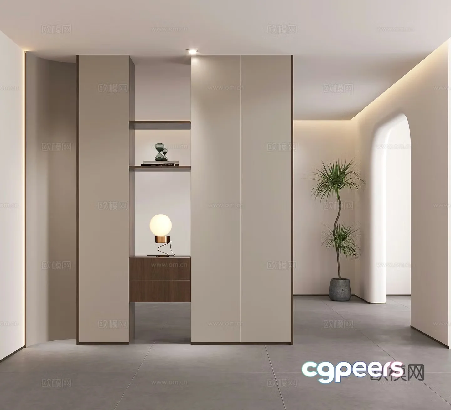 Modern porch partition shoe cabinet shoe cabinet decorative partition 3D model