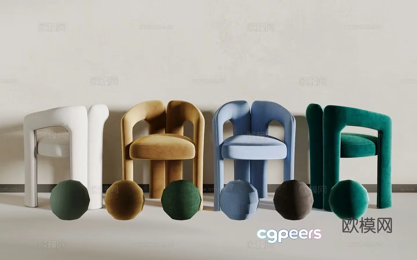 Modern single chair 3d model