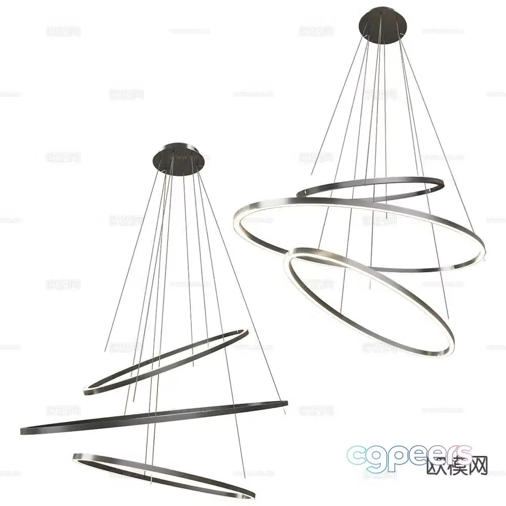 Nemo creative chandelier ring chandelier 3d model