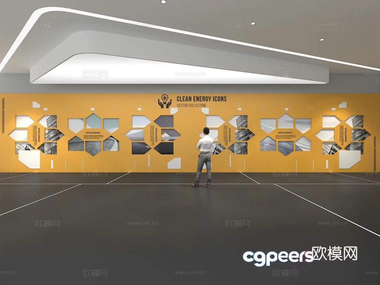 Cultural wall Corporate culture wall Education Theme wall Exhibition hall Campus culture Corridor 3D model
