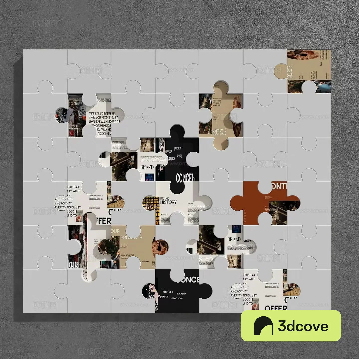 Modern background wall decorative wall puzzle wall