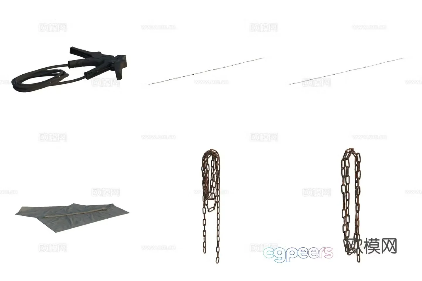 Wire mesh iron chain auto parts wire clip sunshade cloth 3D model