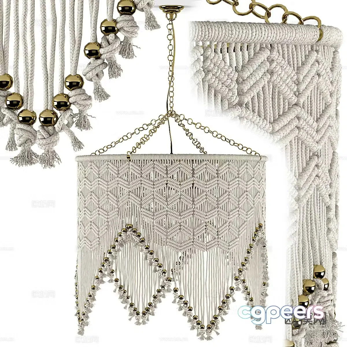 3D model of knitted decorative chandelier