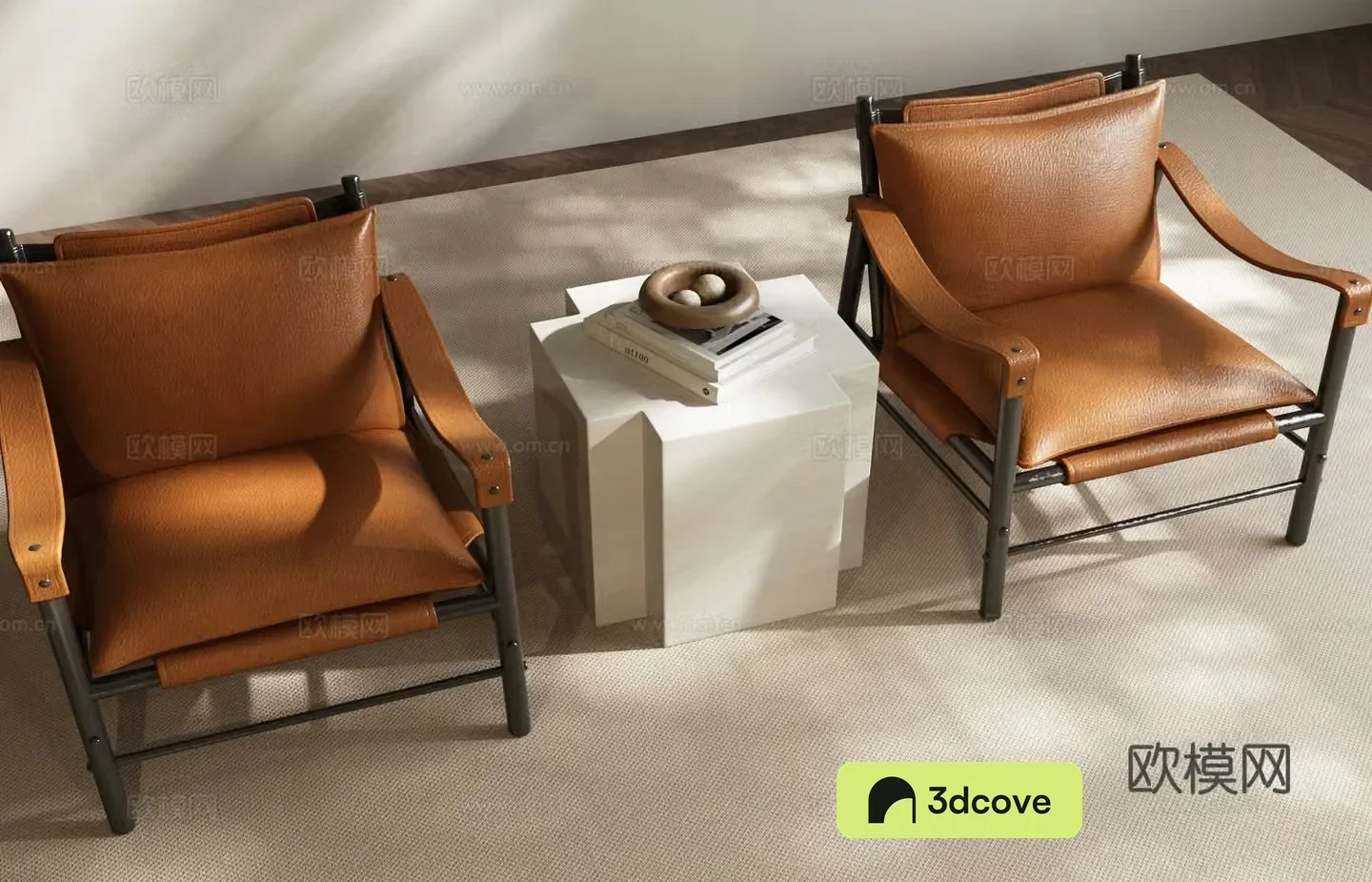 Modern Italian leisure chair combination Italian leisure chair leather leisure chair
