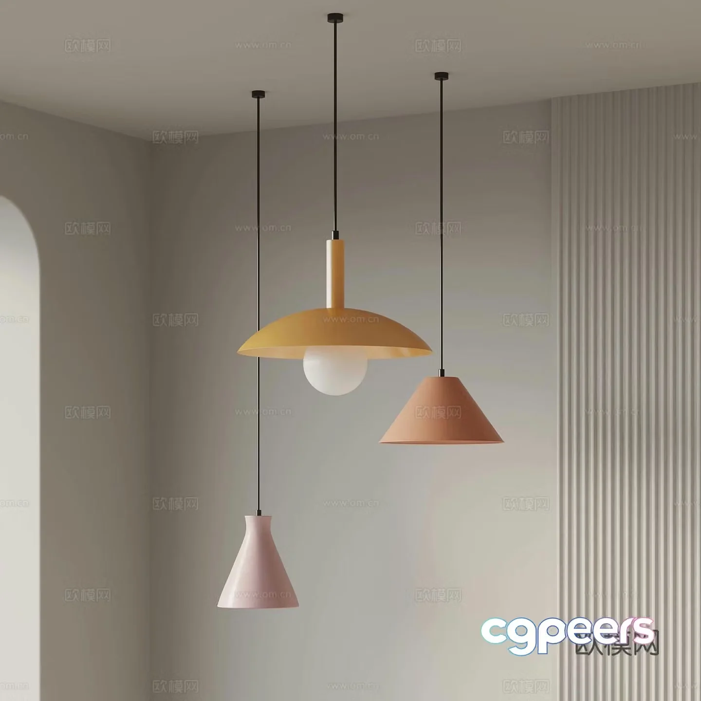 Modern chandelier Modern creative small chandelier 3d model