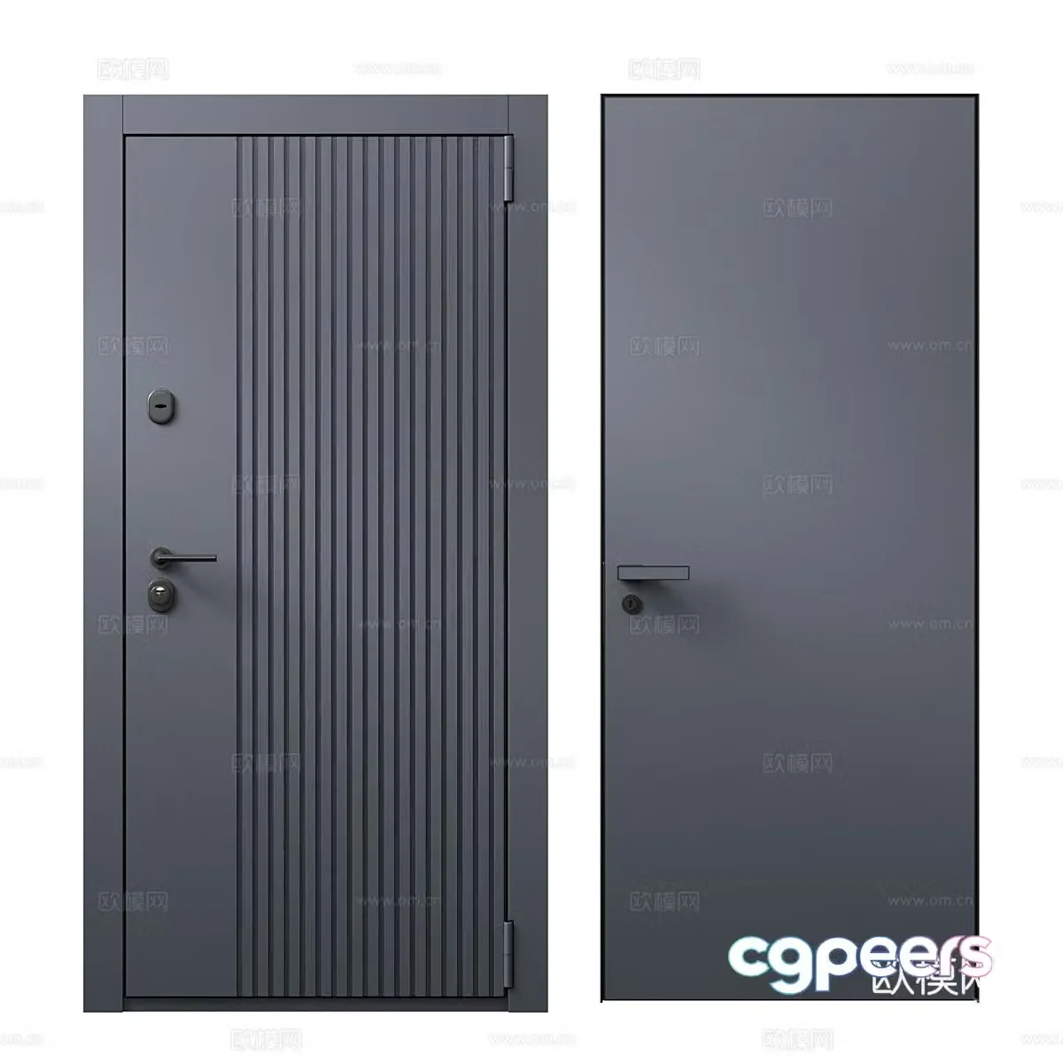 Modern security door entry door 3d model