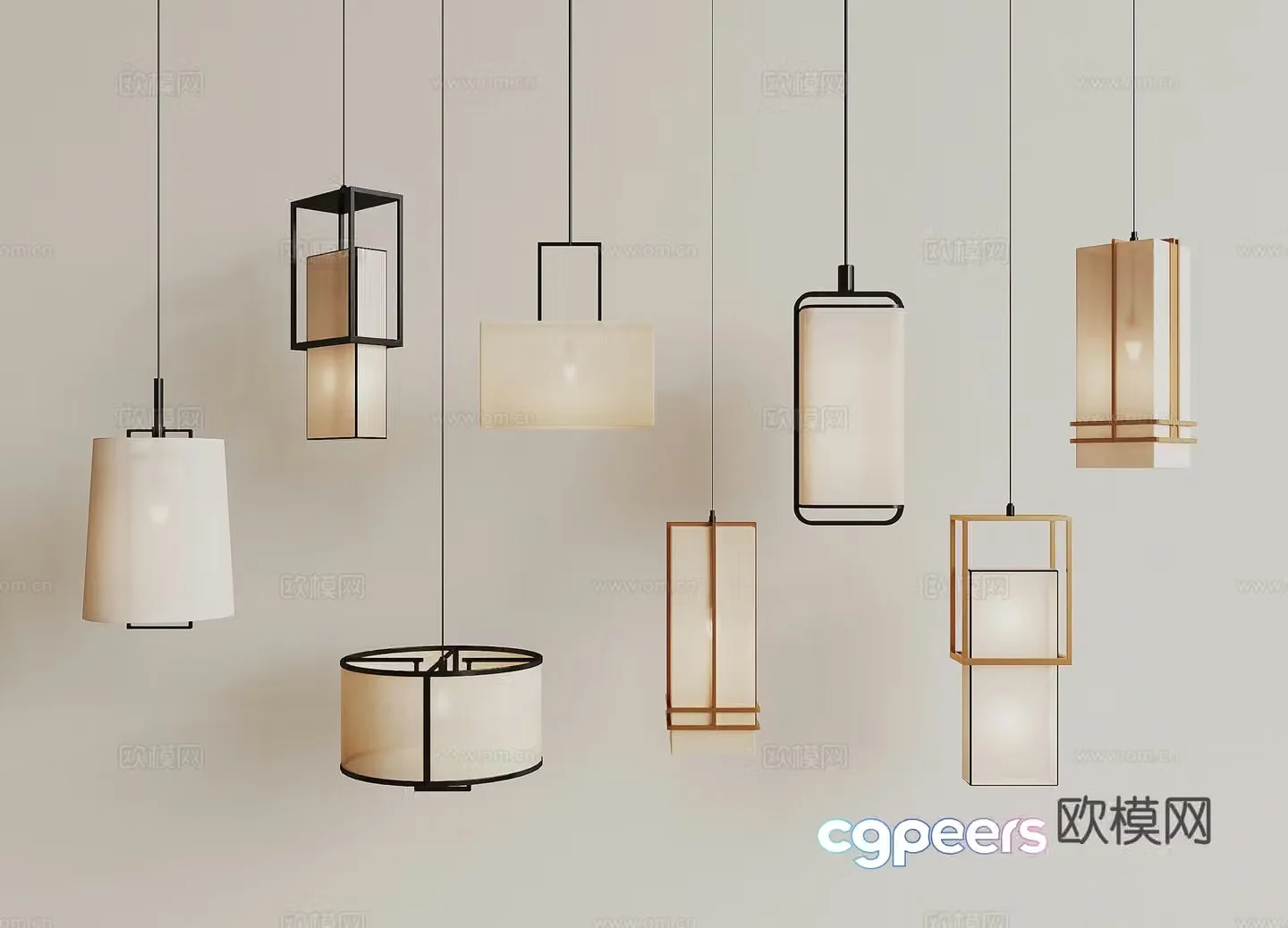 New Chinese chandelier 3D model