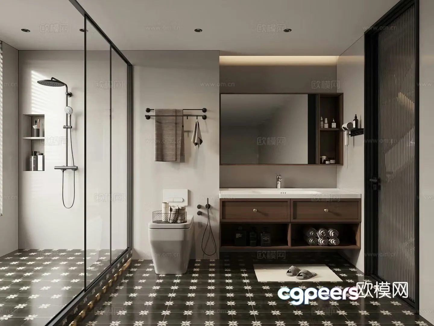 French bathroom bathroom 3d model
