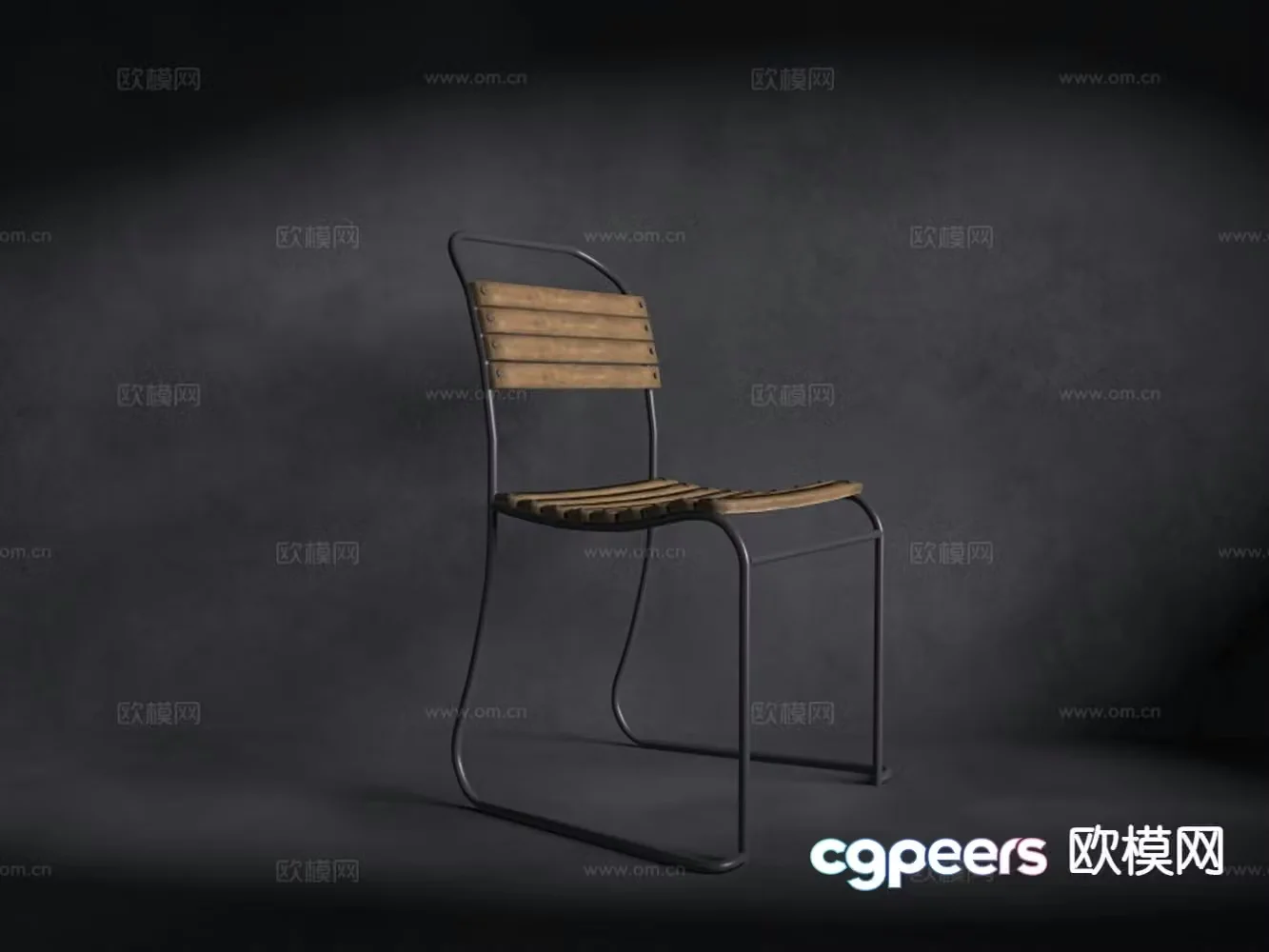 Industrial style dining chair single chair chair 3d model