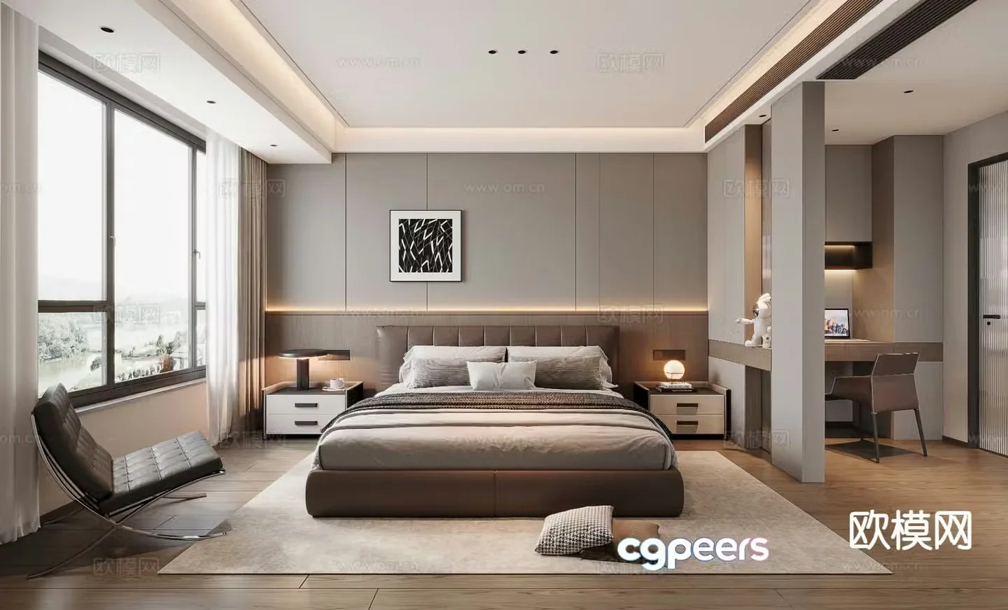 Italian style bedroom master bedroom 3d model