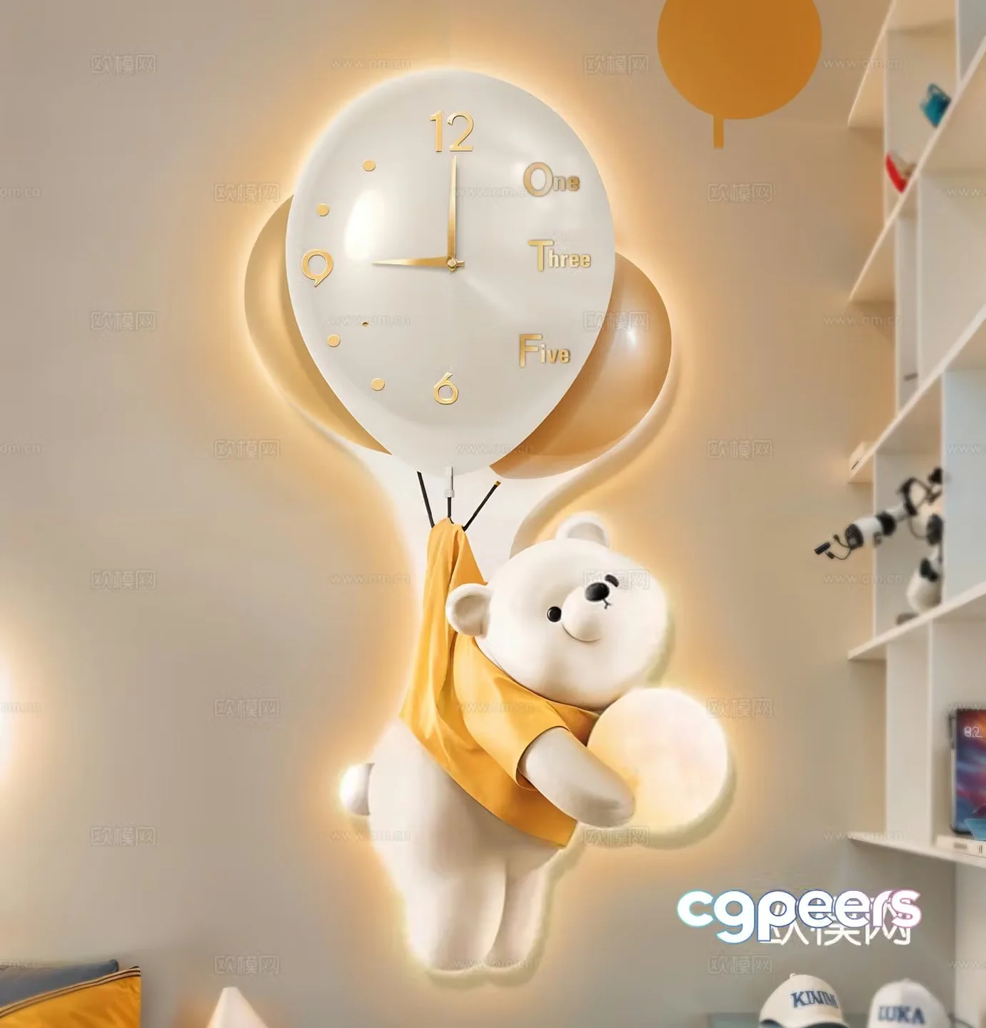 Modern wall decoration pendant wall clock 3d model