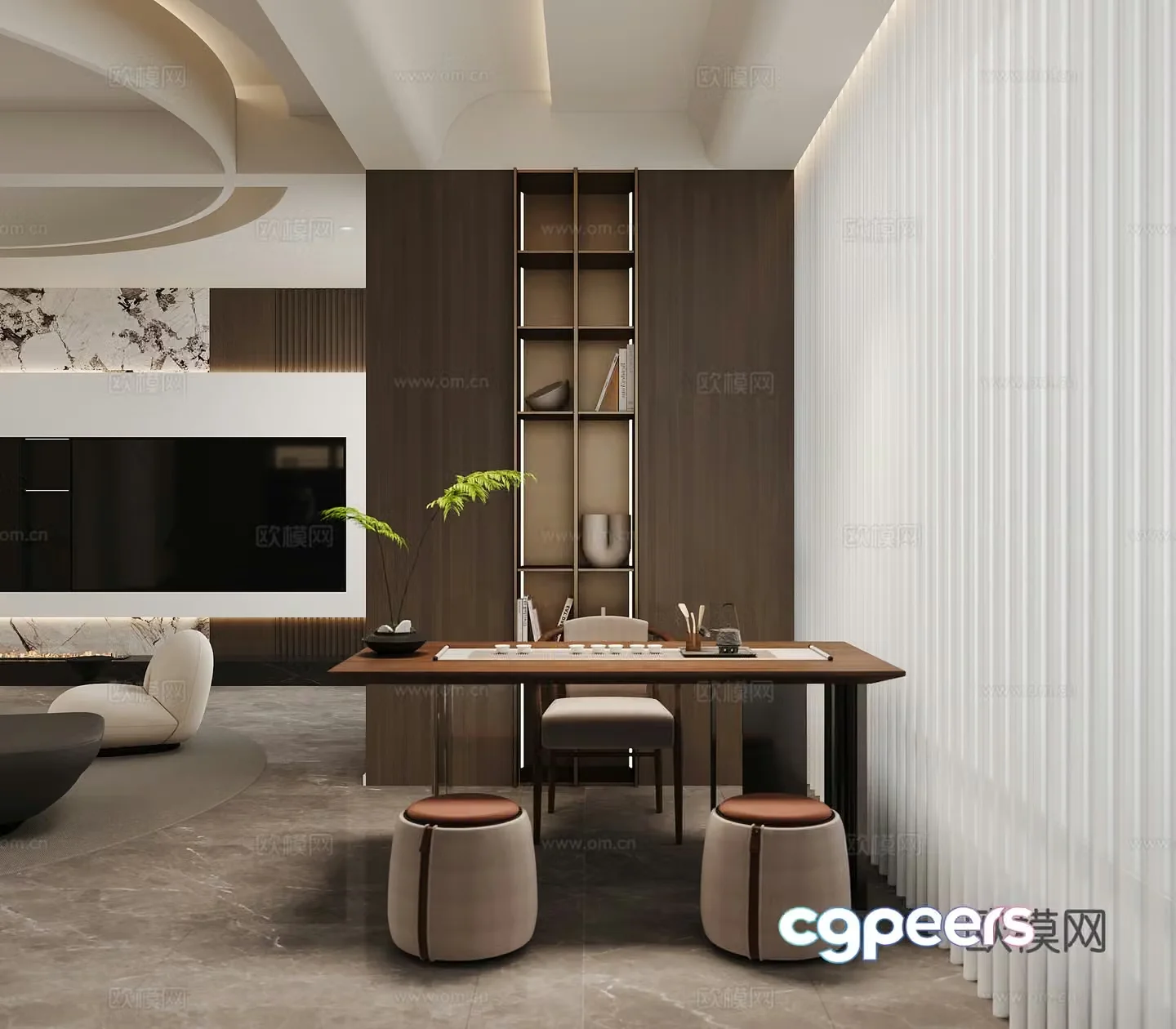 Modern tea room 3d model