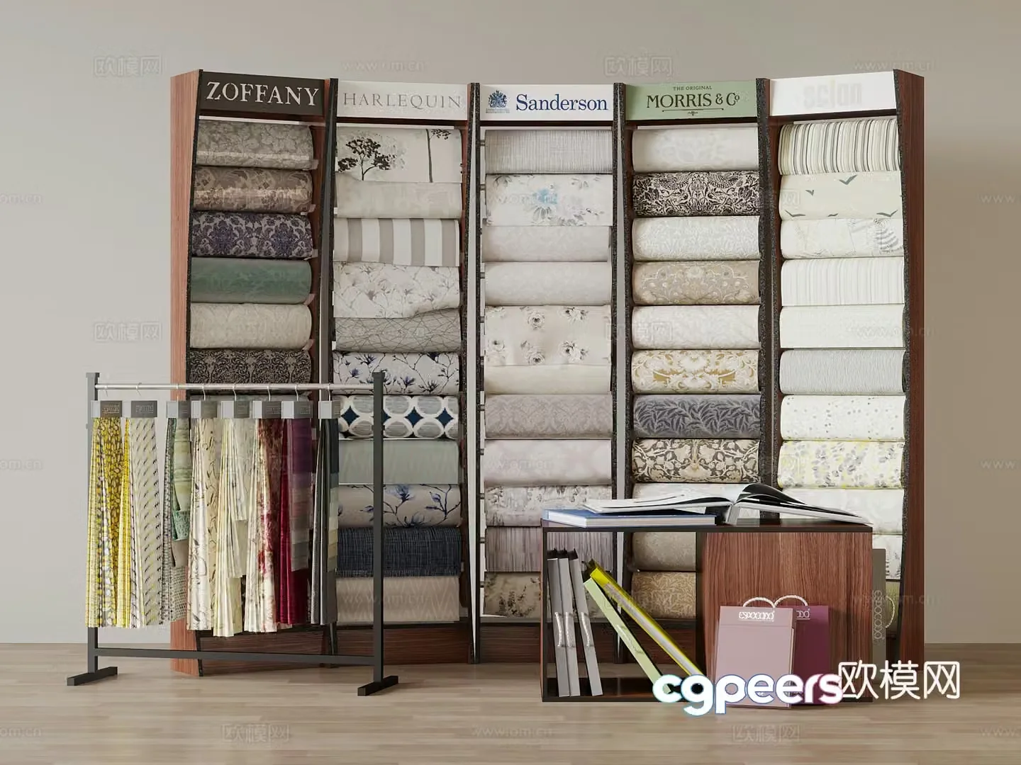 Modern fabric shelves picture album 3d model