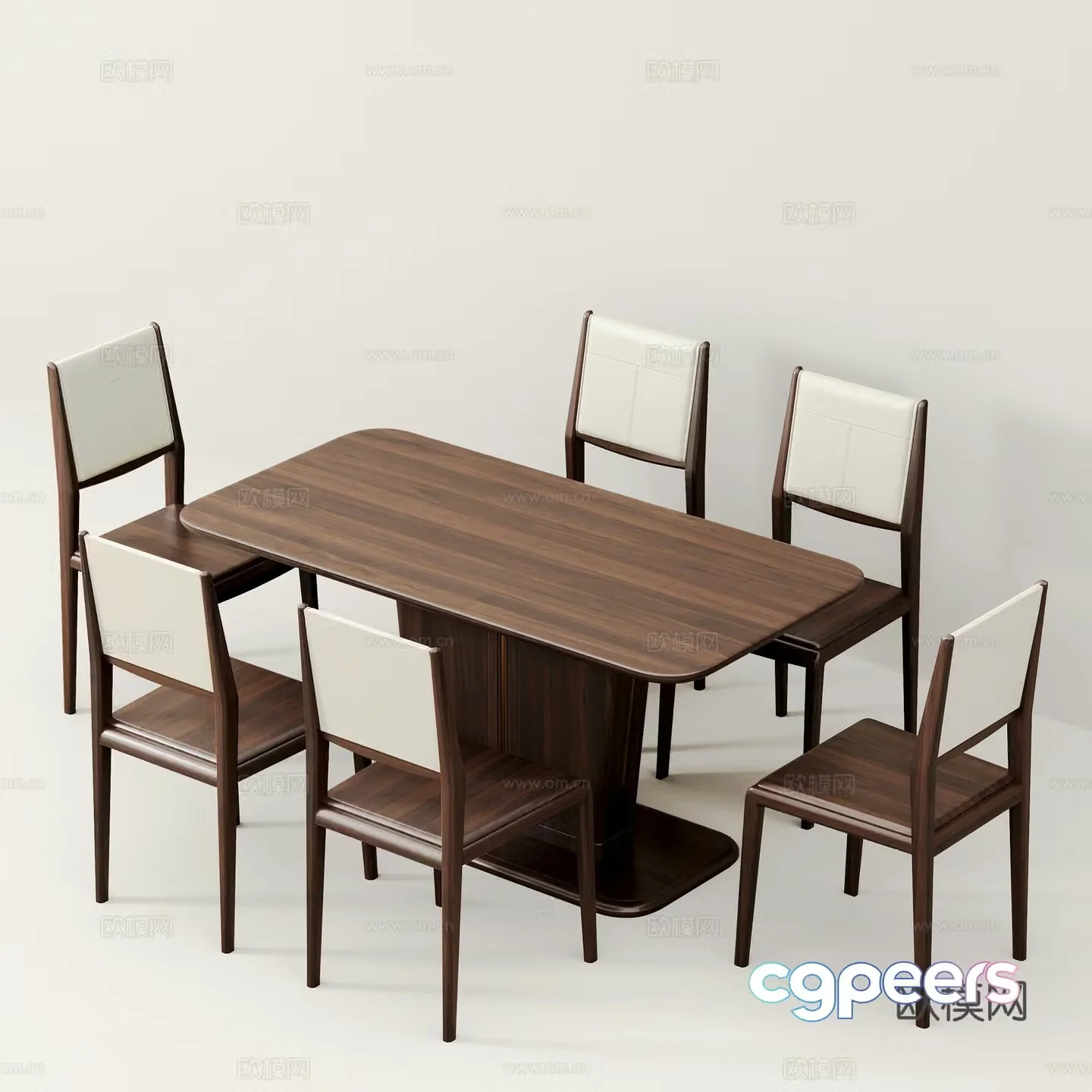 New Chinese dining table and chairs 3d model