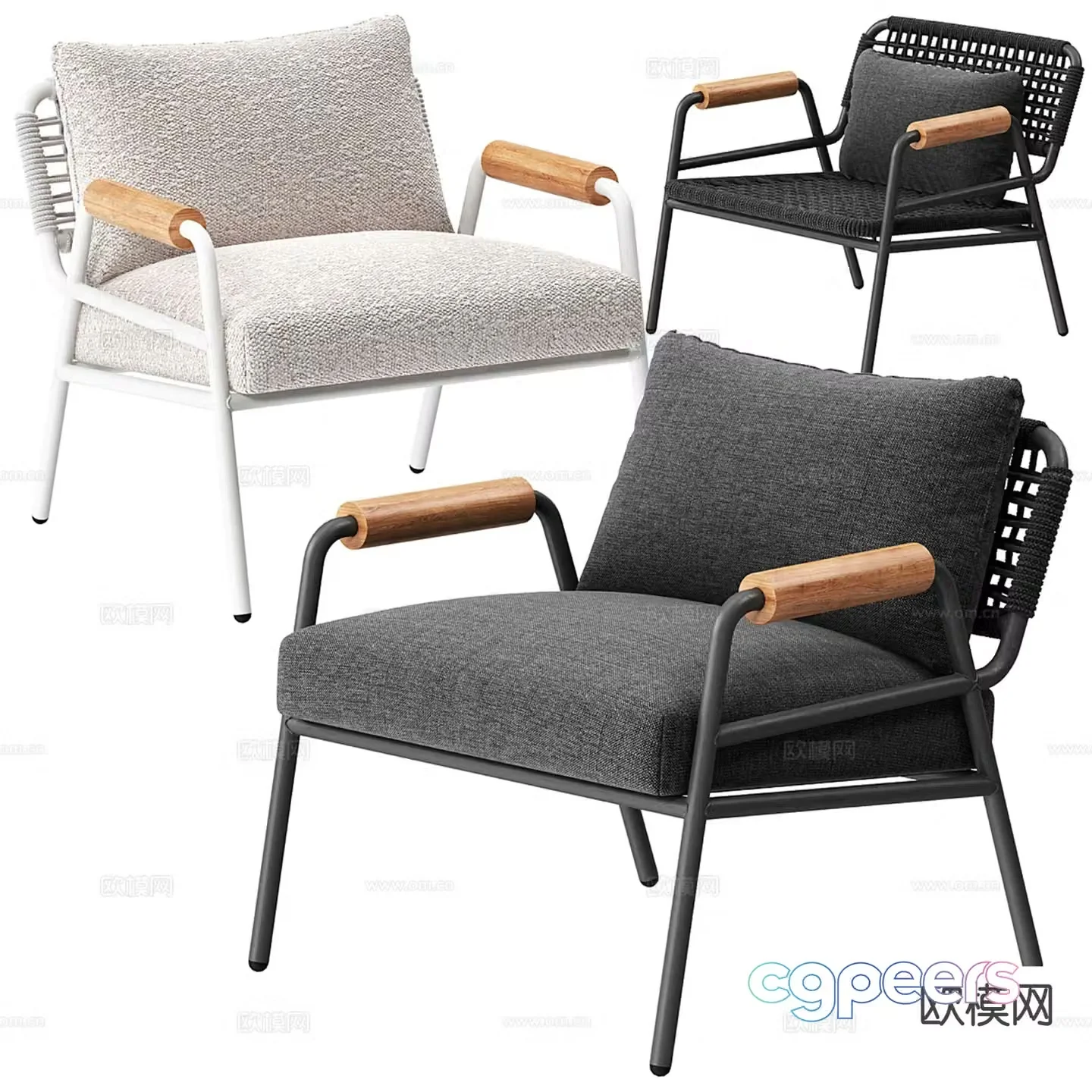 Meridiani modern lounge chair 3d model