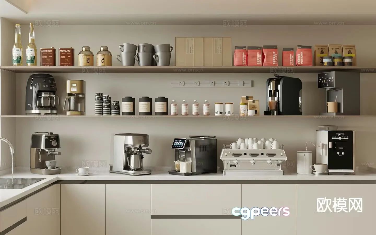 A Modern Kitchen 3D Model – 8560 – VRAY Render