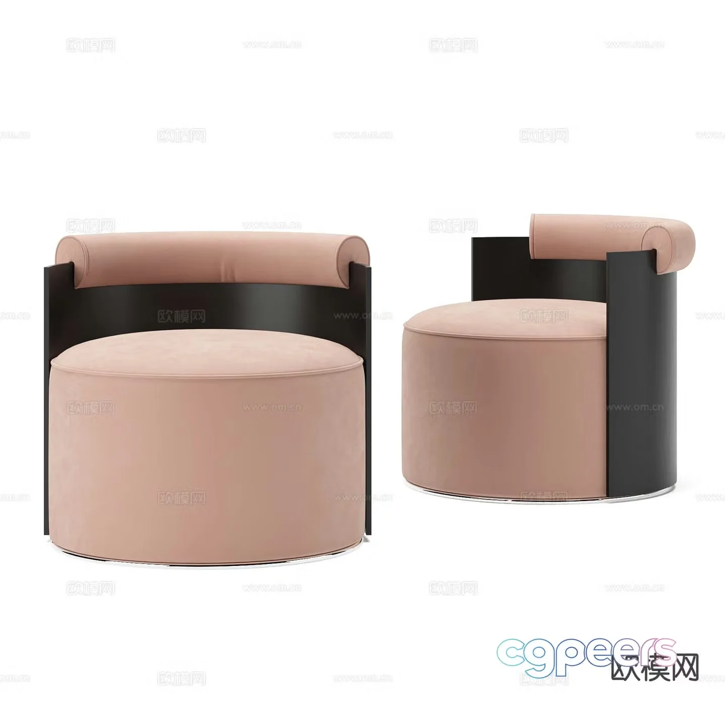 Modern sofa stool stool fabric stool round stool 3d model