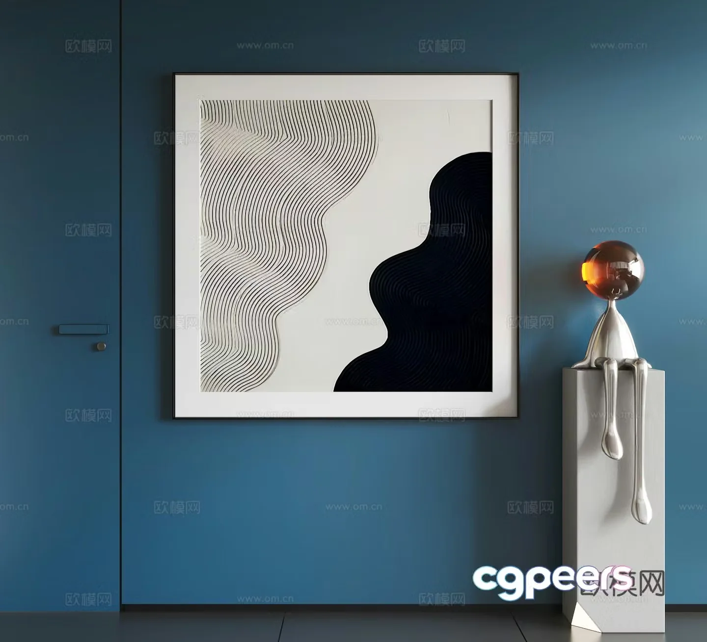 Modern abstract hanging paintings Modern minimalist hanging paintings Modern light luxury hanging paintings Modern Italian hanging paintings 3D model