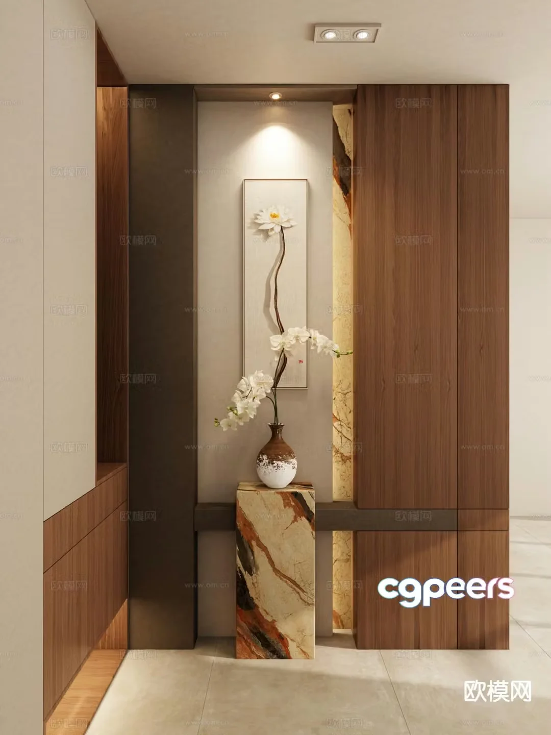 New Chinese style entrance hall 3D model
