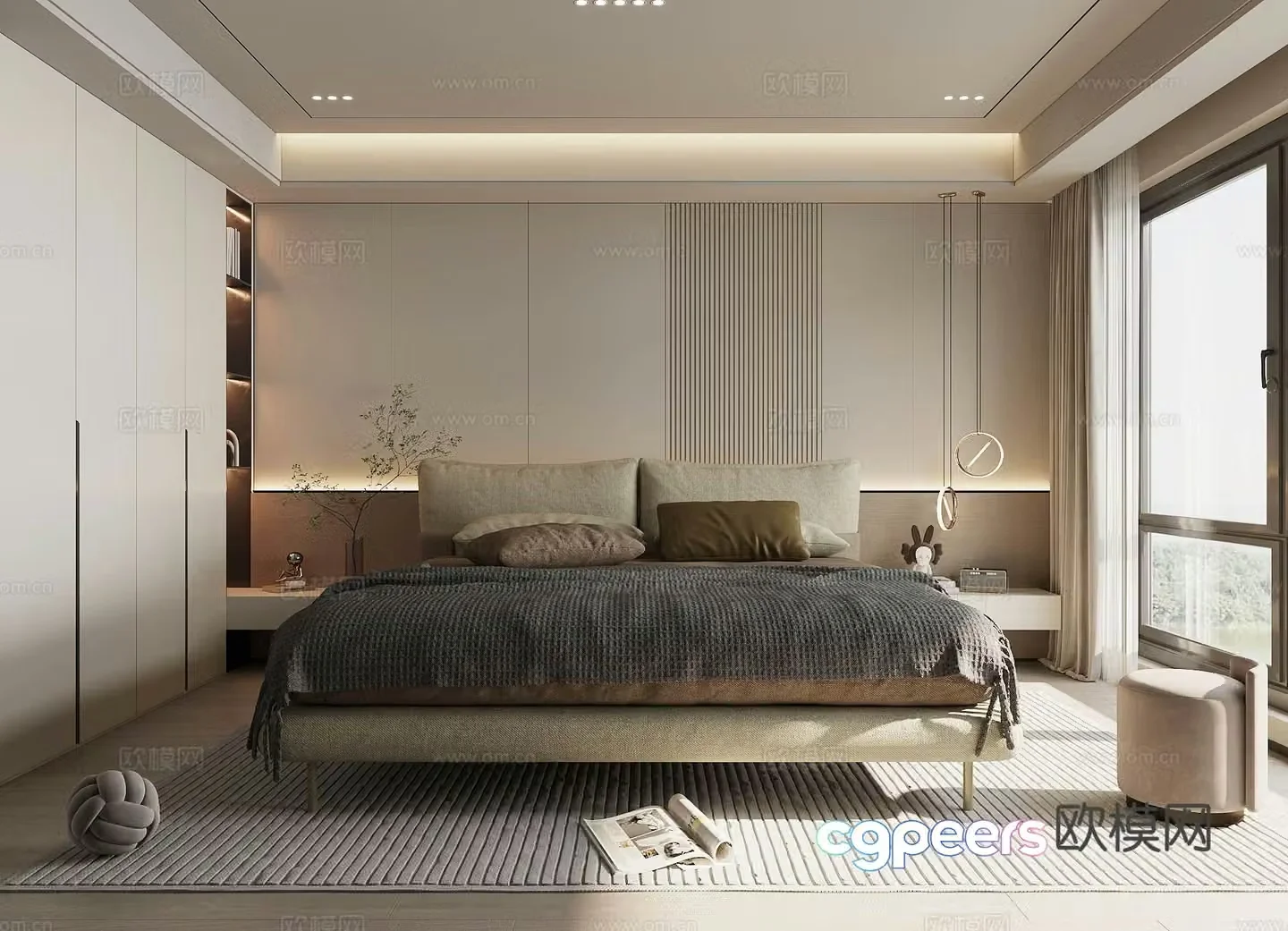 Modern home bedroom master bedroom 3d model