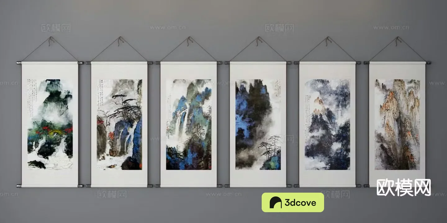 New Chinese style landscape painting decorative pattern