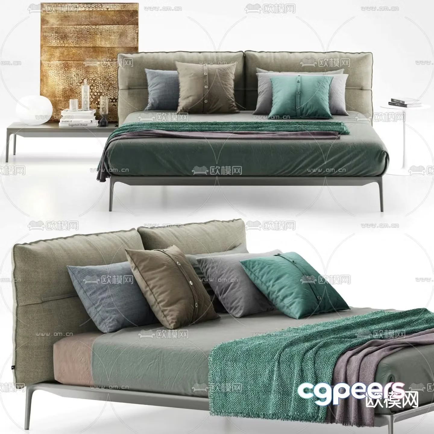 MDF Italia Italian double bed 3d model