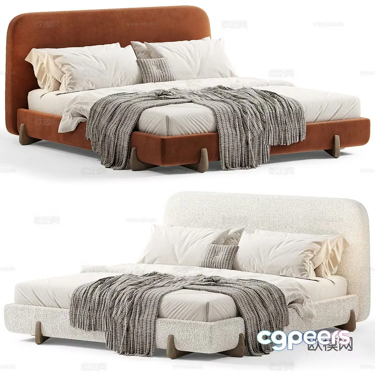 Double bed 3d model