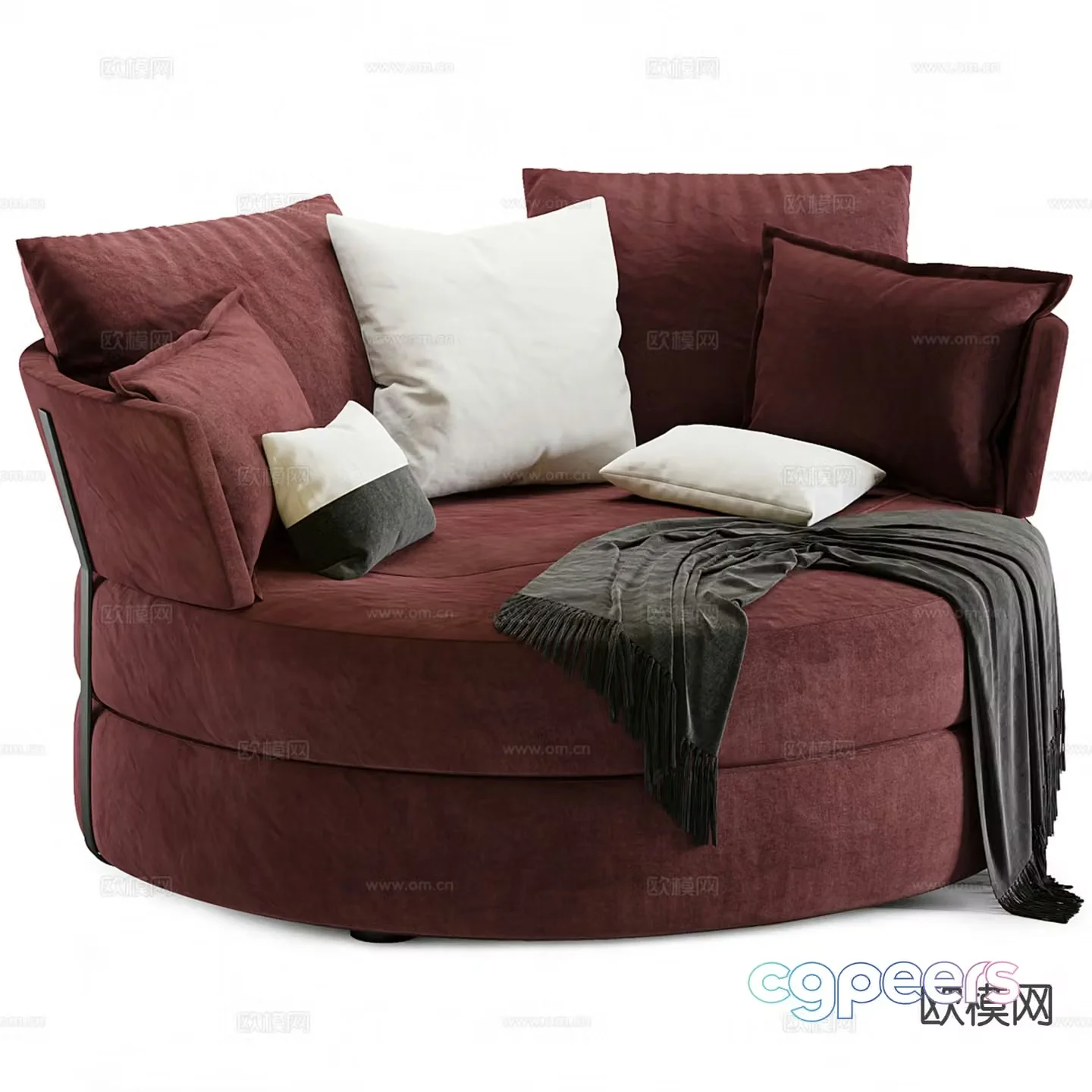 Mia Stanza shaped sofa round sofa 3d model