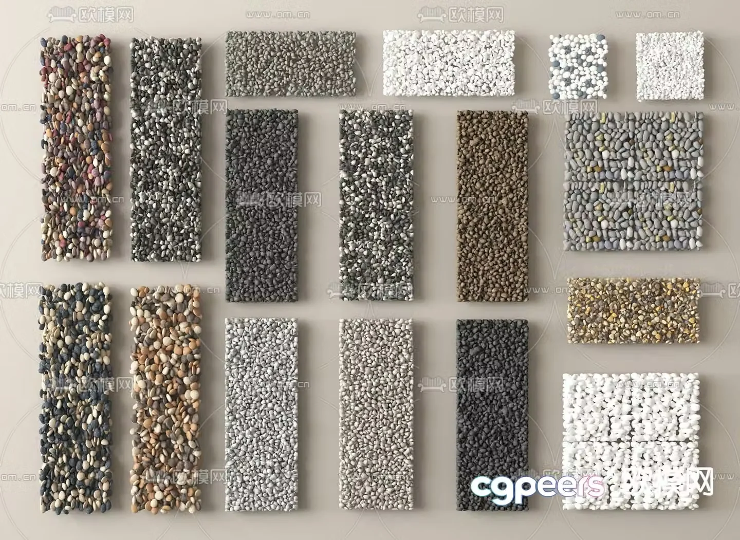 Pebbles Stone Gravel Washed Stone 3d model