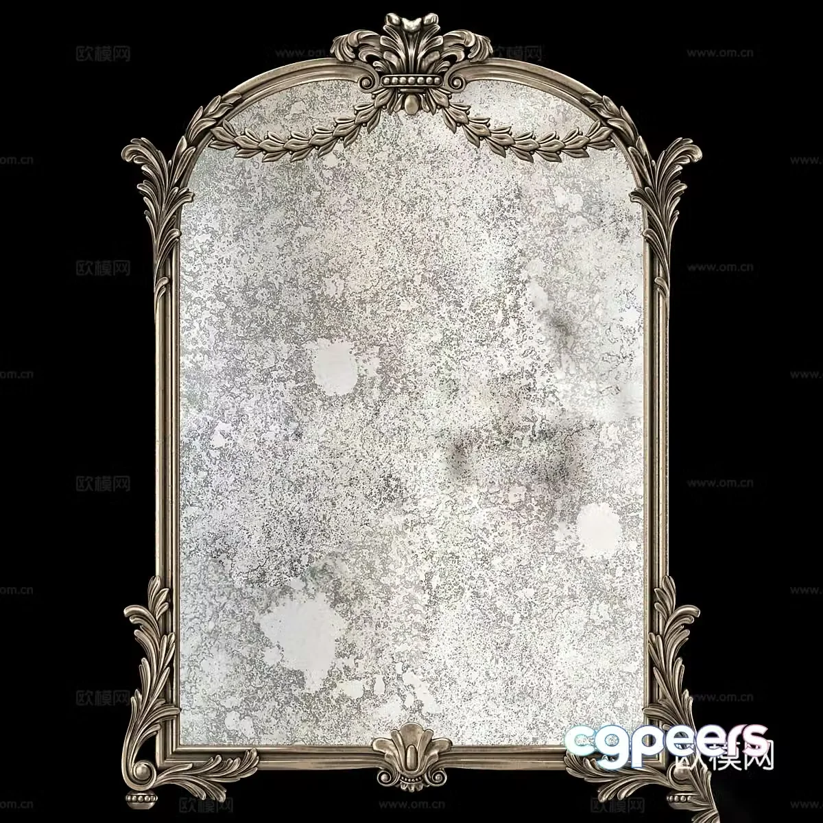 French Louis XV framed mirror 3d model