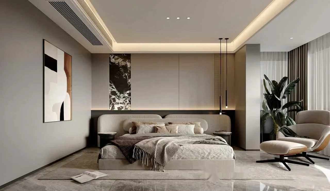 Modern Light Bedroom 3D Model – 16825 – VRAY Render