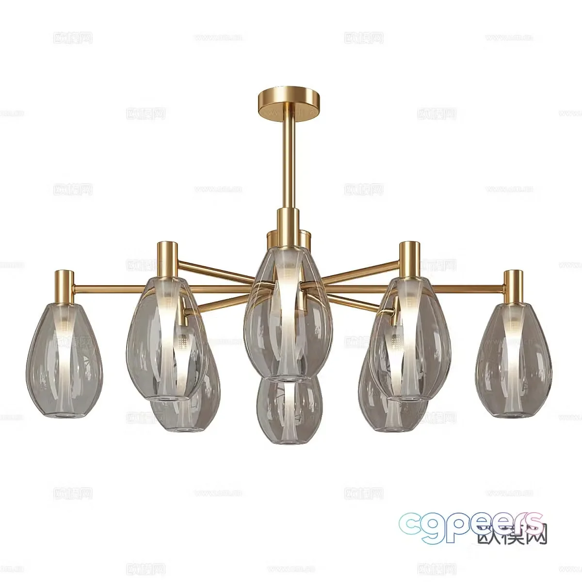 Modern simple chandeliers chandeliers simple chandeliers dining chandeliers living room chandeliers glass chandeliers 3D model
