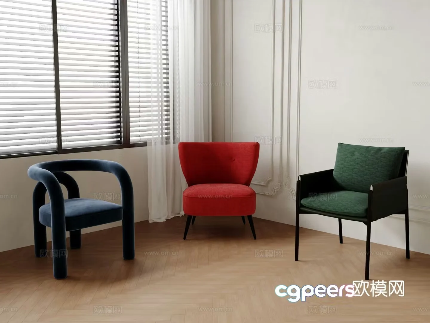 Single chair dining chair sofa chair 3d model