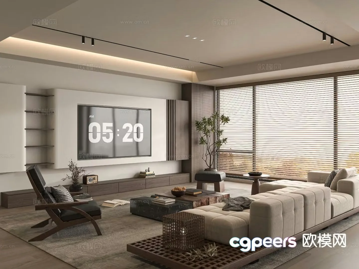 Wabi-sabi living room 3d model