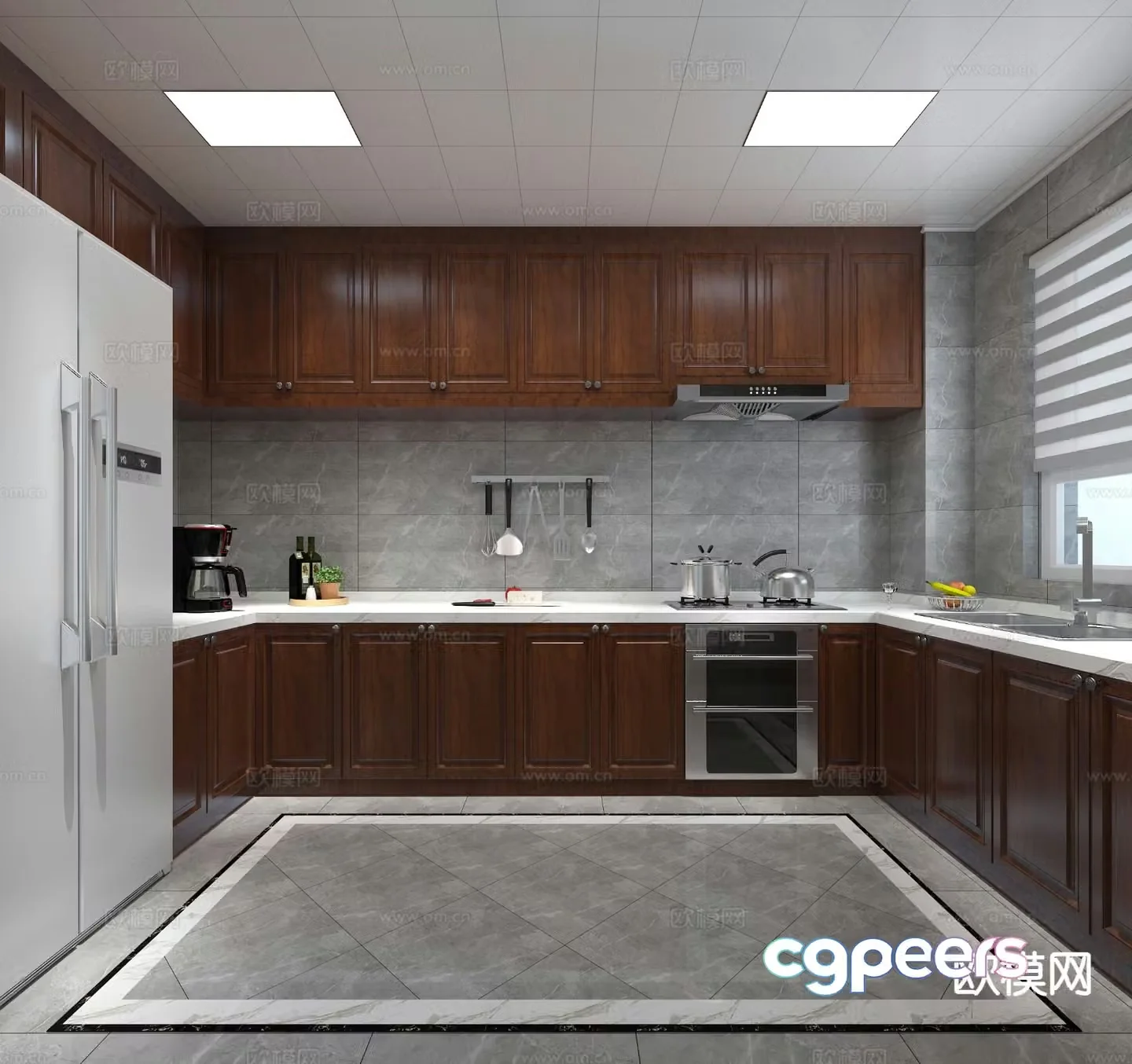 Chinese kitchen cabinet 3d model
