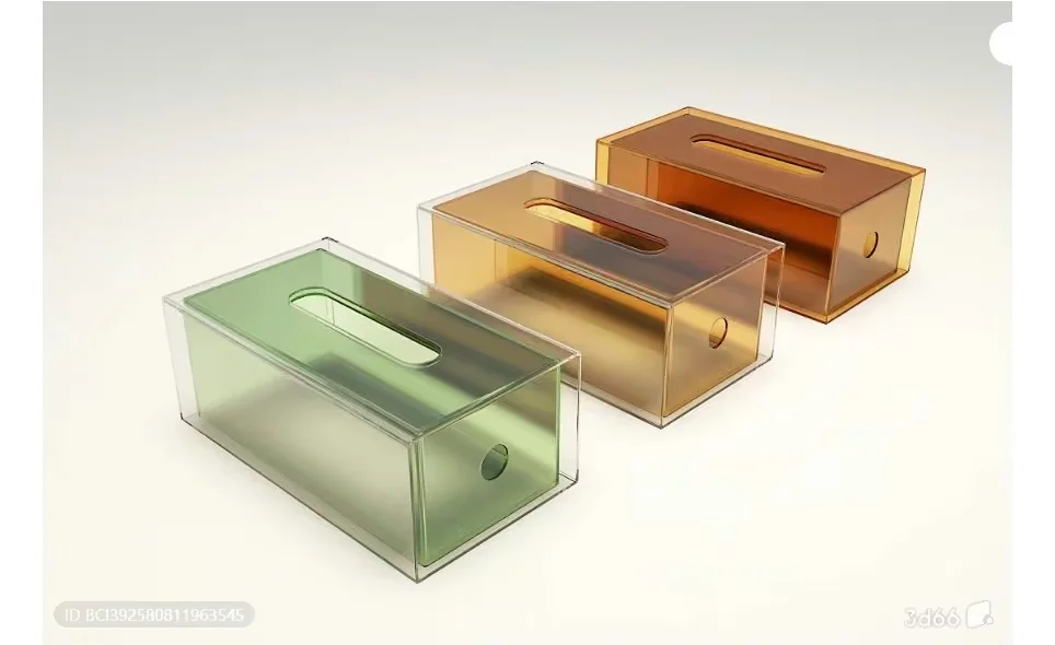 Three Rectangular Plastic Boxes With Handles On Top 3D Model – 7628 – VRAY Render