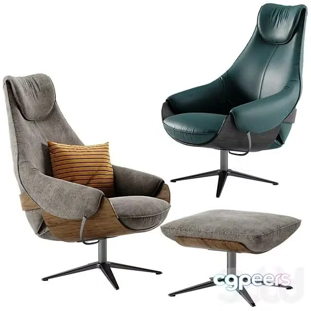 3ds Max Free – Leolux Cream armchair