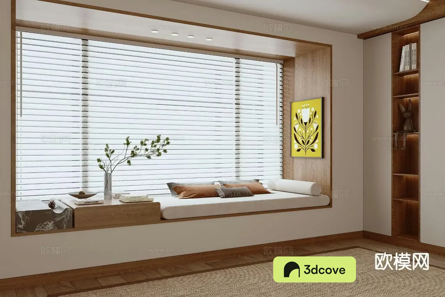 Modern bay window cabinet
