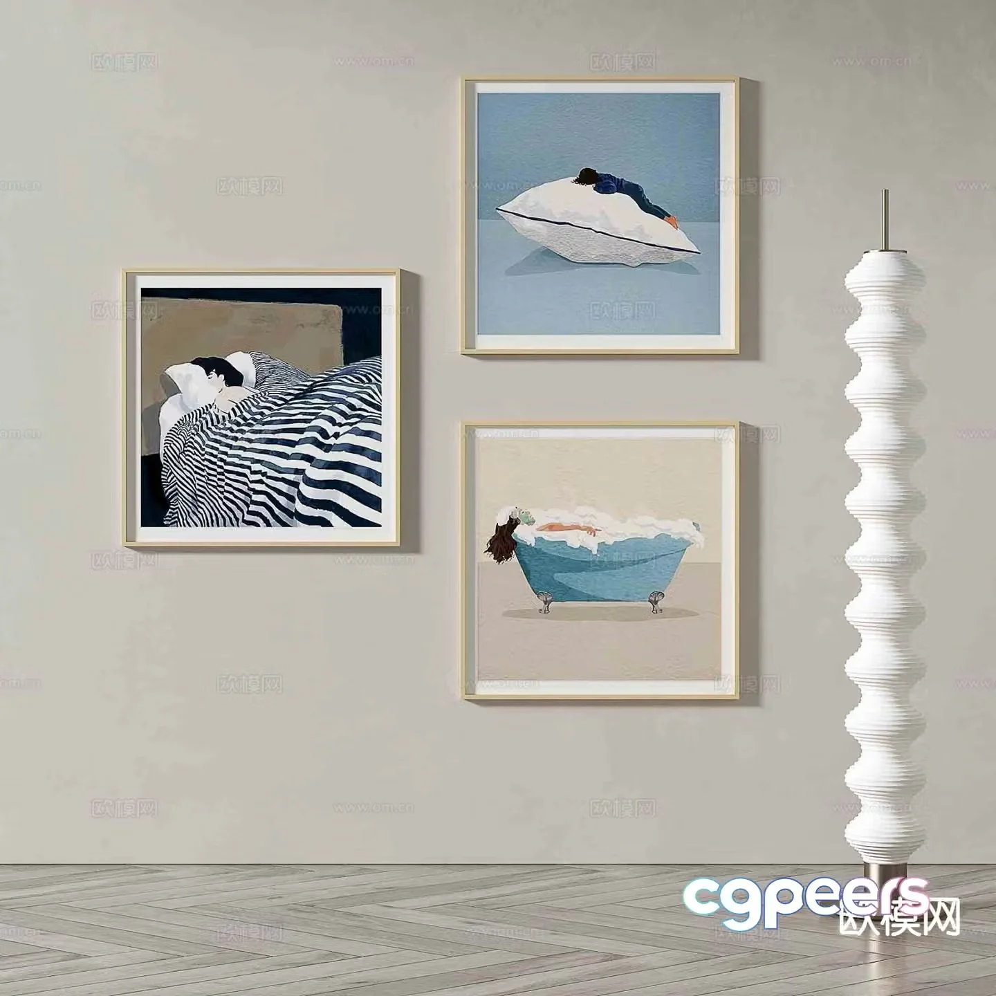 Art painting cartoon painting decorative painting 3d model