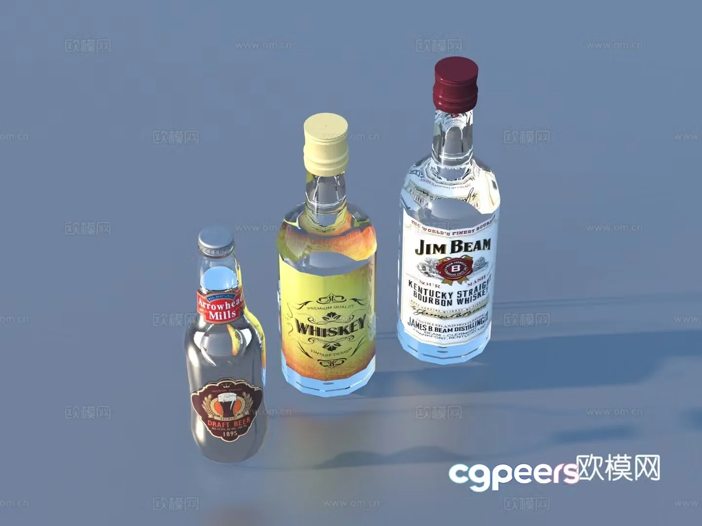 Wine white wine wine bottle famous wine wine 3d model