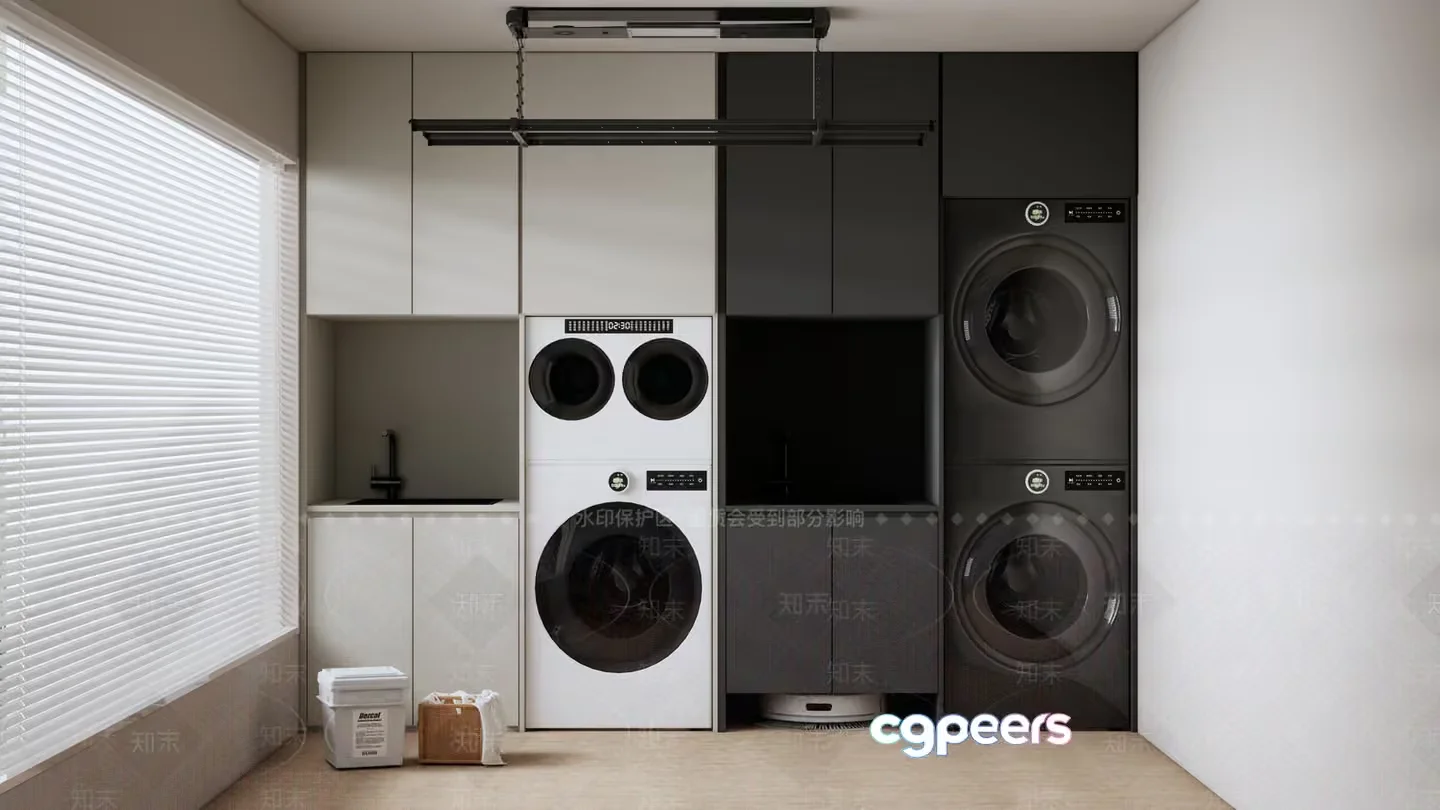 Modern Laundry Room 3D Model – 20132 – VRAY Render