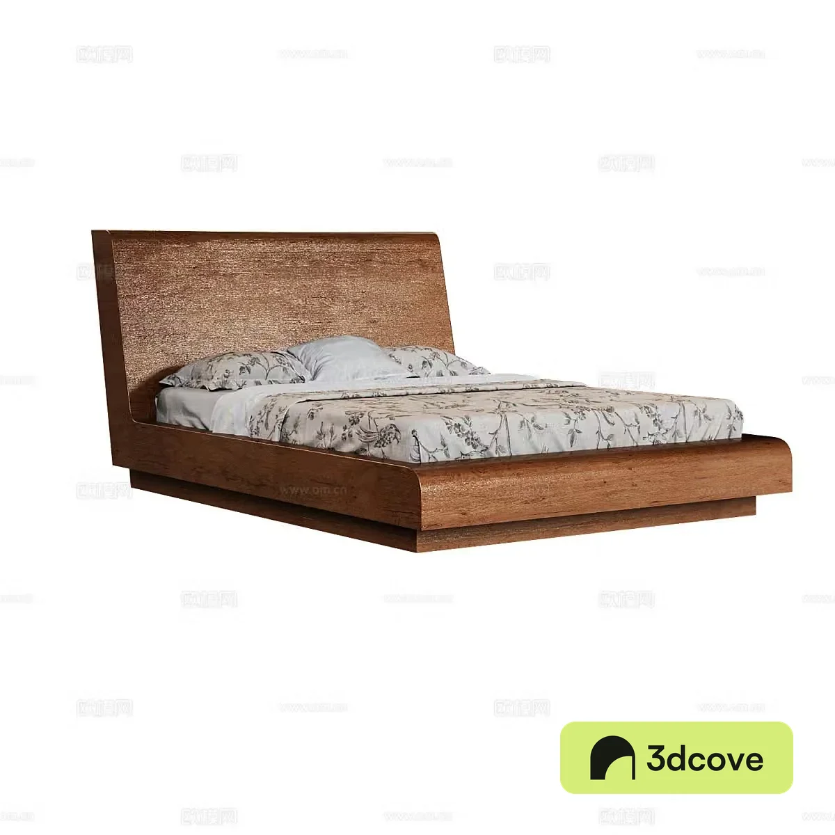 Log double bed