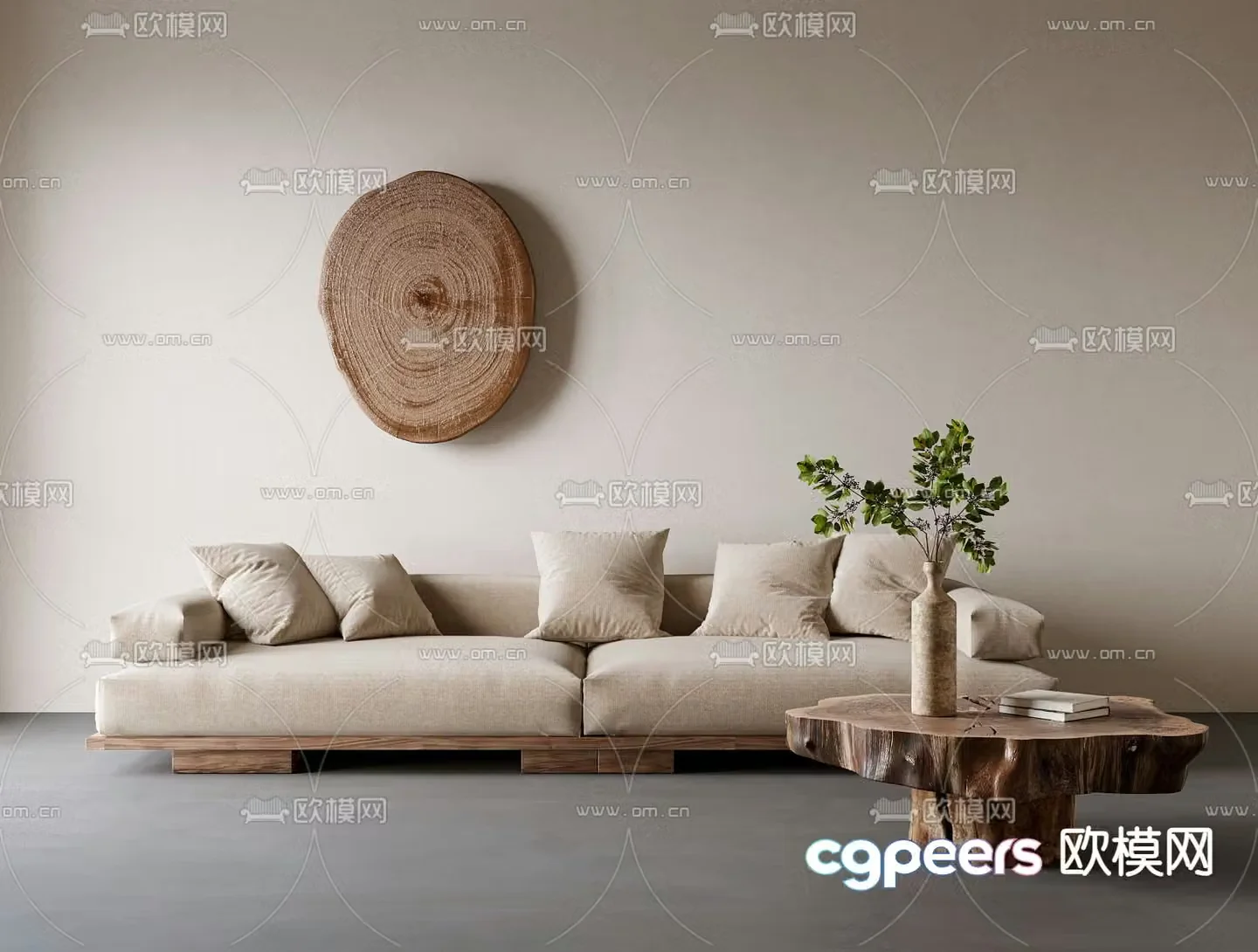 Wabi-sabi loveseat 3d model