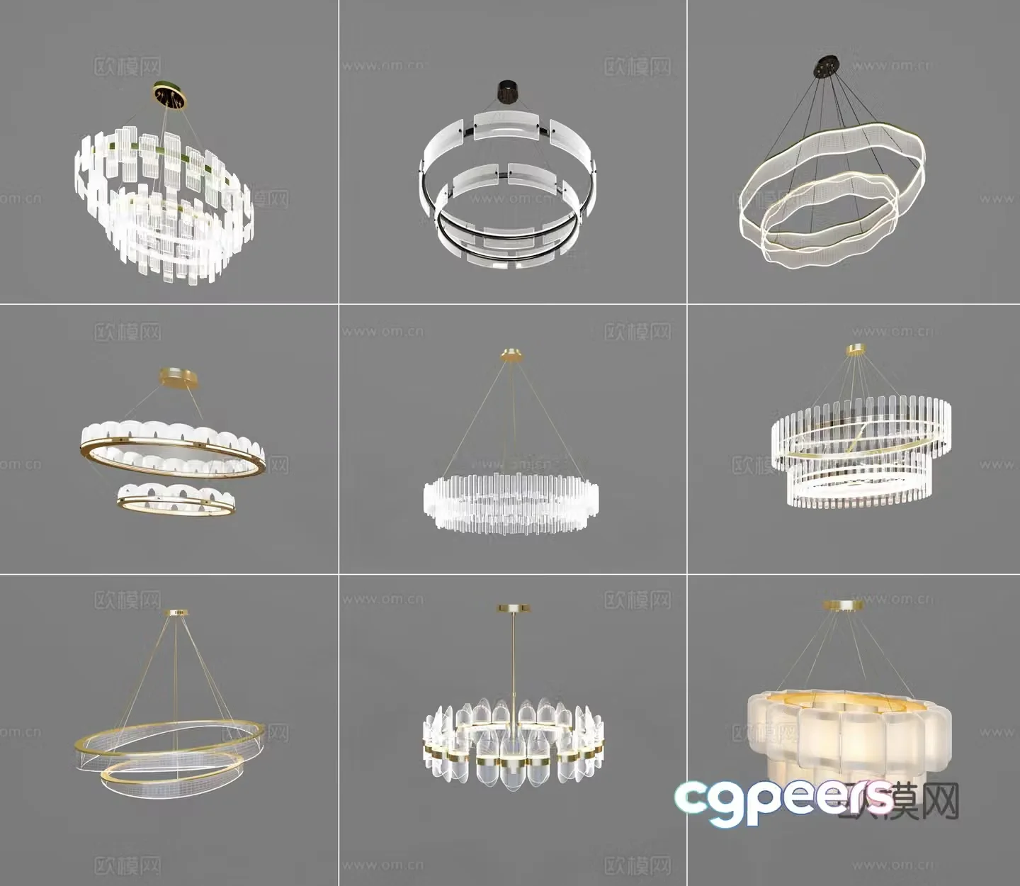 Modern crystal chandelier 3d model