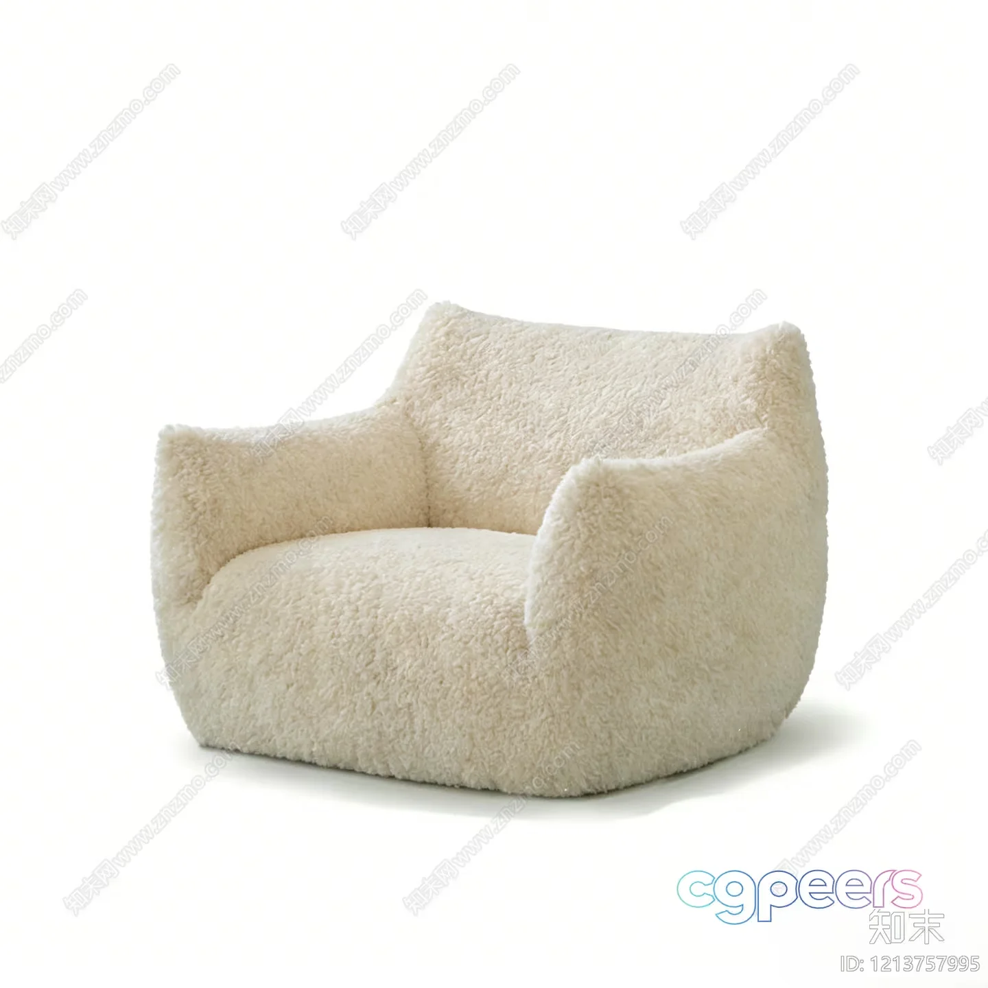 Cozy White Armchair 3D Model – 9988 – VRAY Render