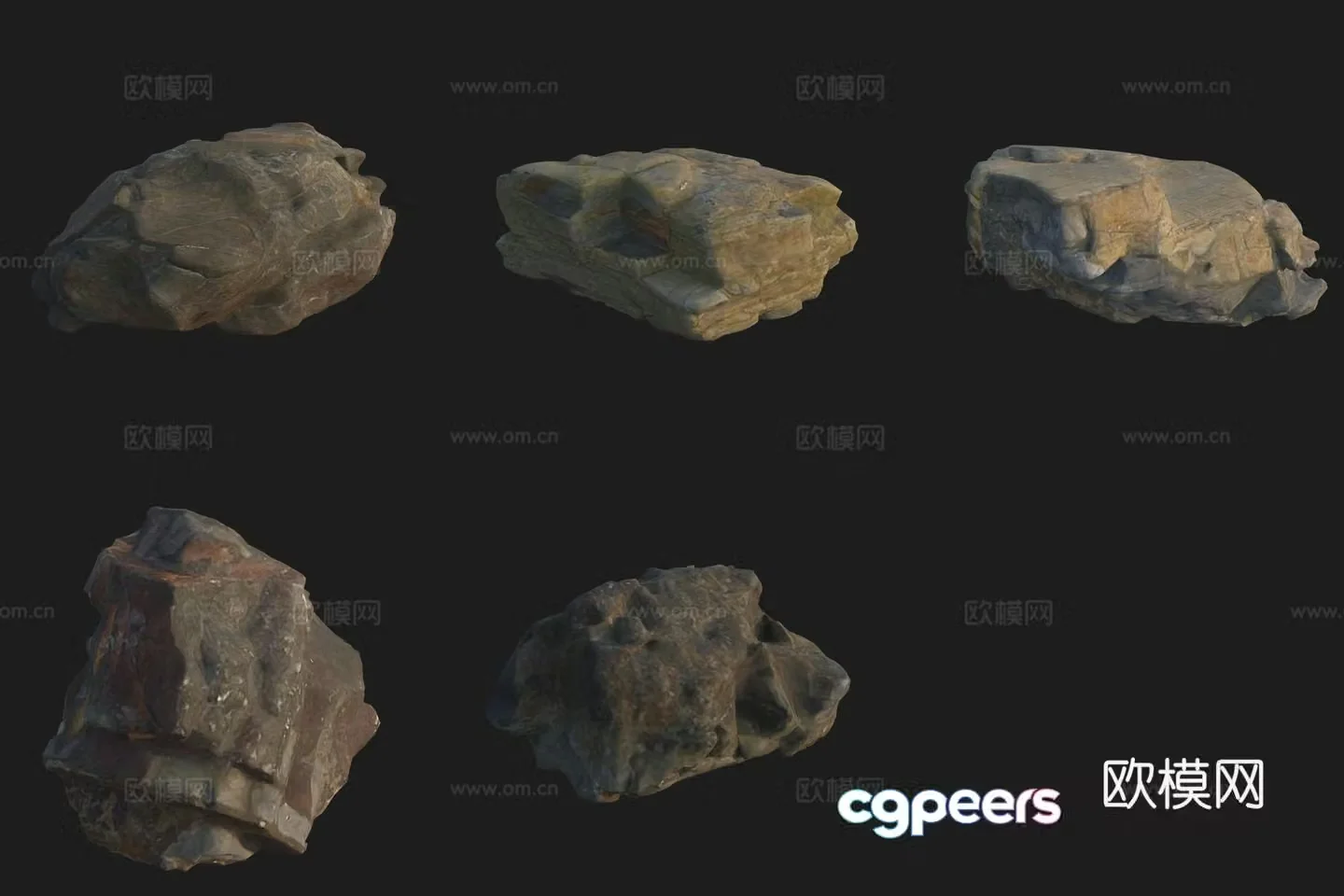 Beach beach stone rock 3d model