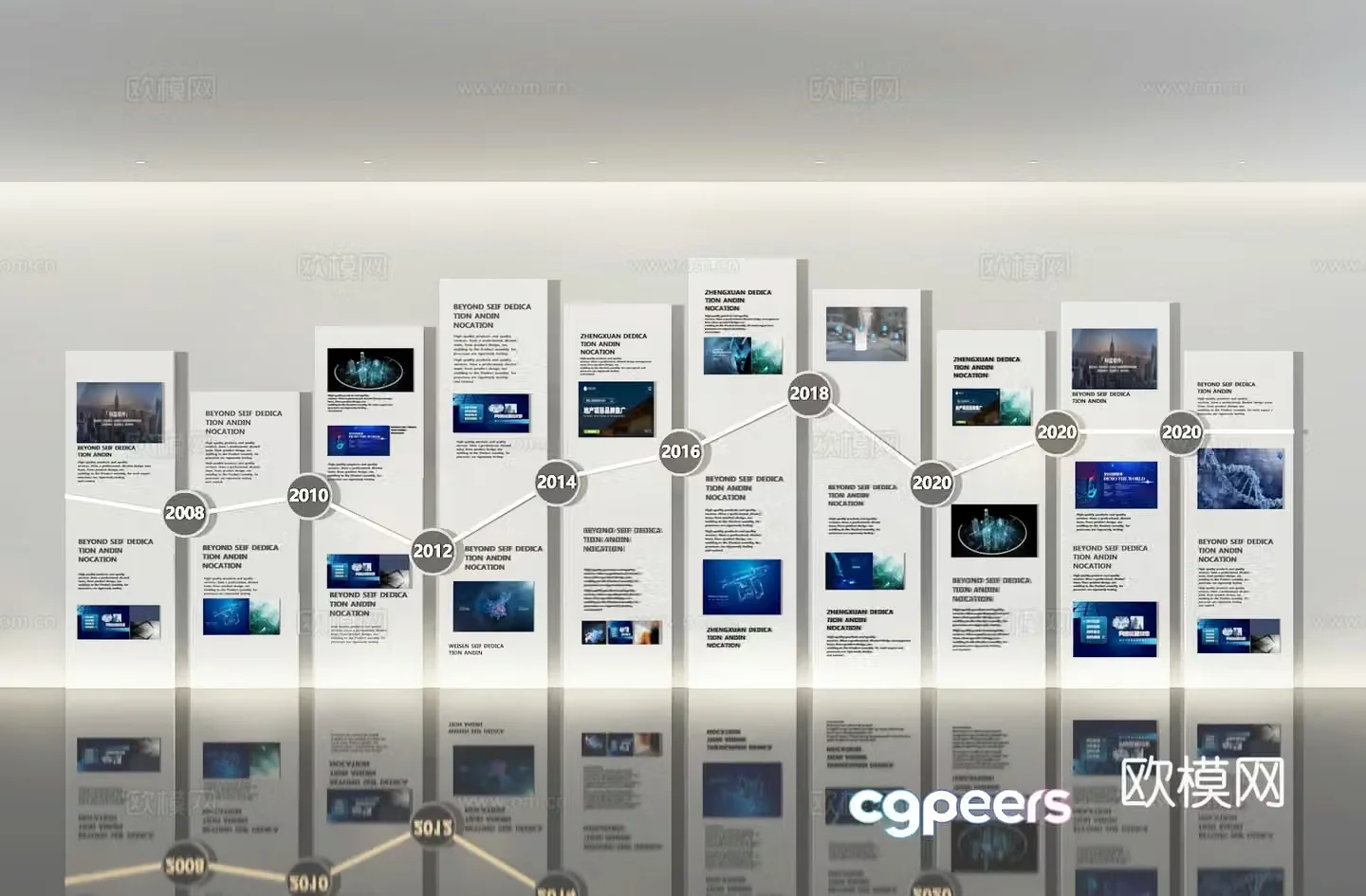 Corporate wall publicity wall cultural wall publicity board 3d model