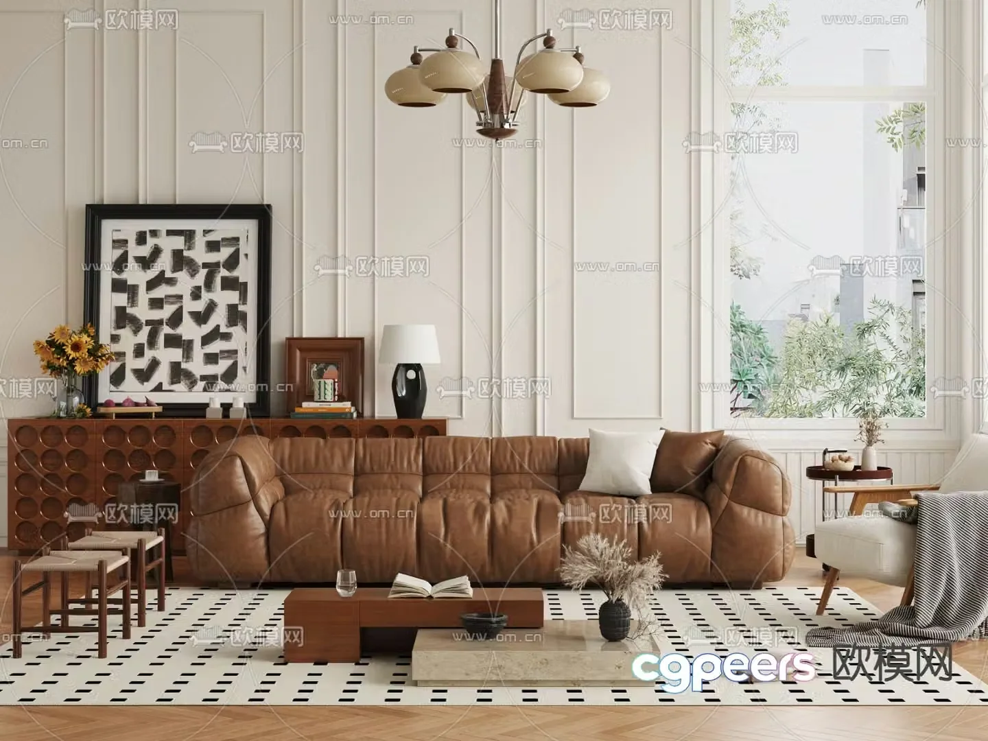 Medieval style modular sofa 3D model