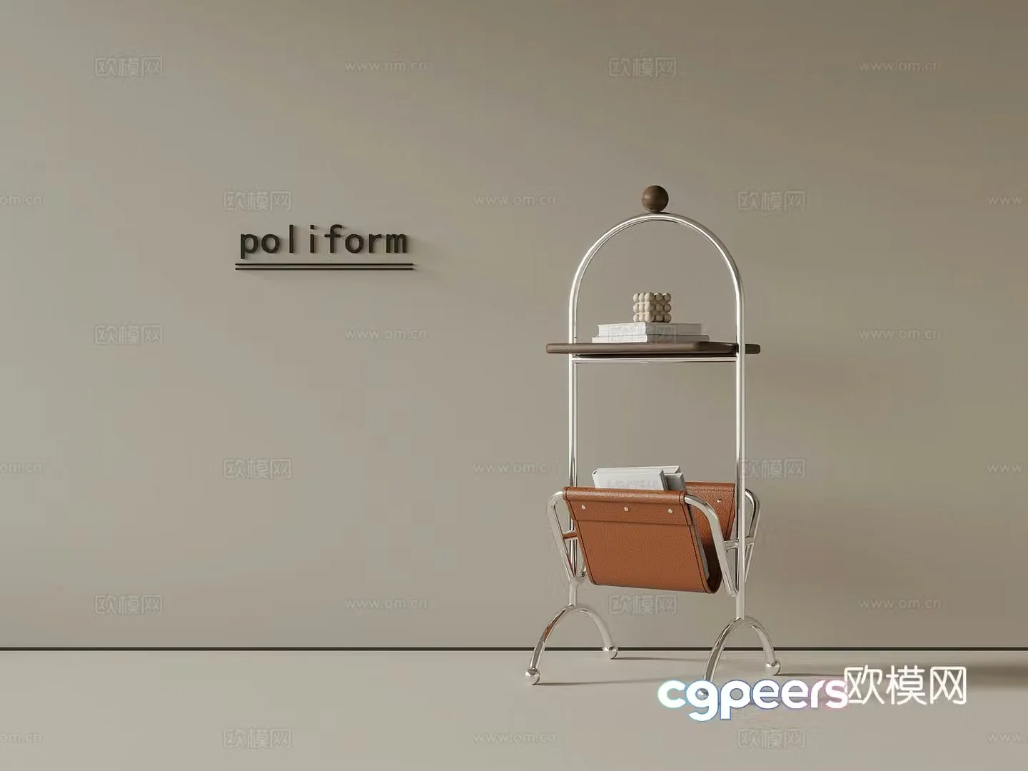 Middle-aged side table corner table 3D model