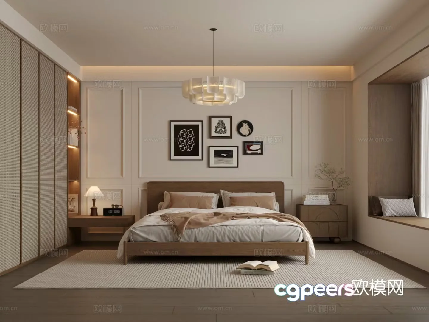 Middle style bedroom master bedroom 3D model